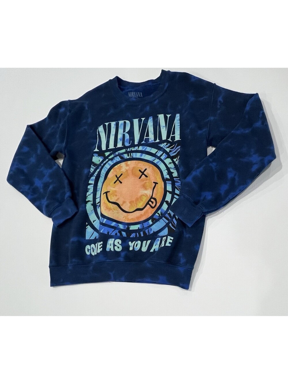 Nirvana Come As You Are 30th Anniversary Smiley Face Blue Tie Dye Size Small